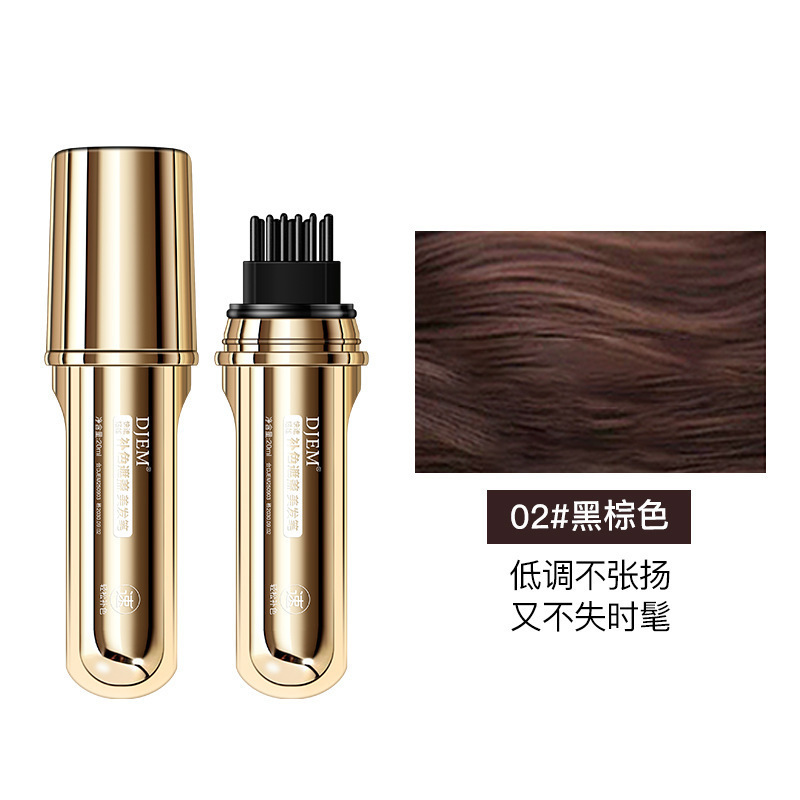 PAZT快速美发笔应急补色遮盖美发笔一次性染发梳染自然批代发