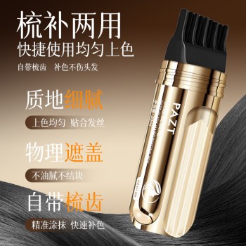PAZT快速美发笔20ml一次性补色带梳齿临时遮盖白发不脱色批发代发