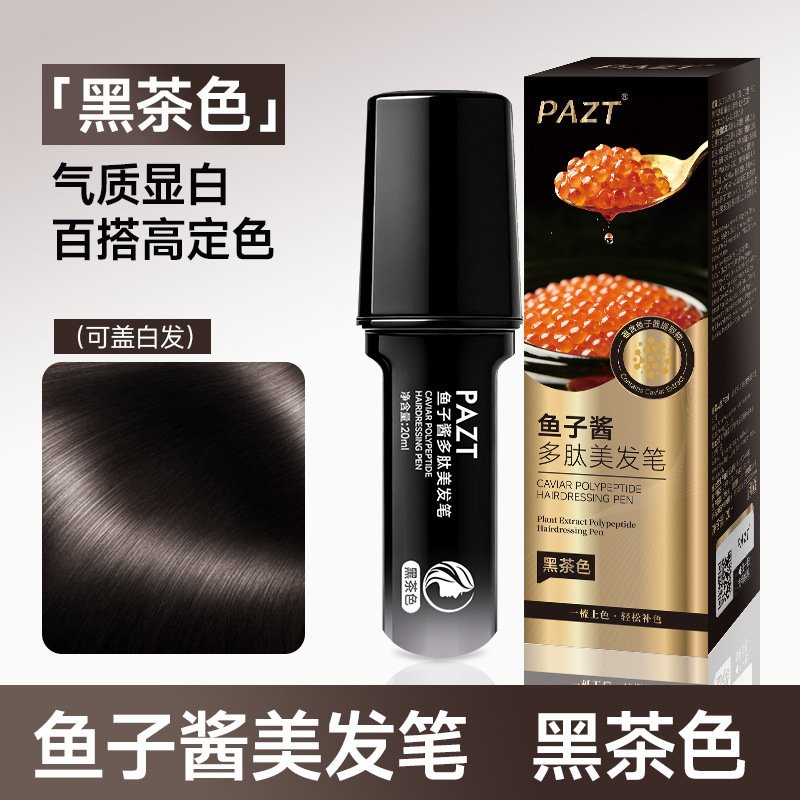 PAZT鱼子酱快速美发笔应急补色遮盖美发笔一次性染发梳染自然