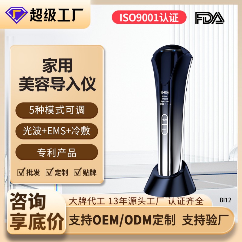 工厂私模新品导入仪美容仪脸部按摩多功能ems冷敷迷你光波美容仪