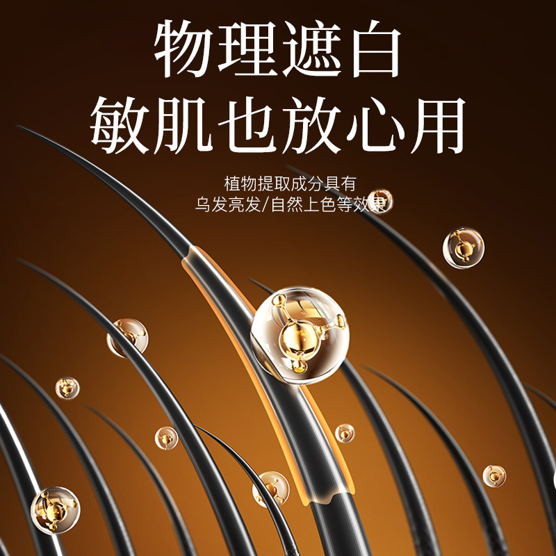 DJEM补色遮盖美发笔带齿梳一次性补染遮盖白发平价便携可代发