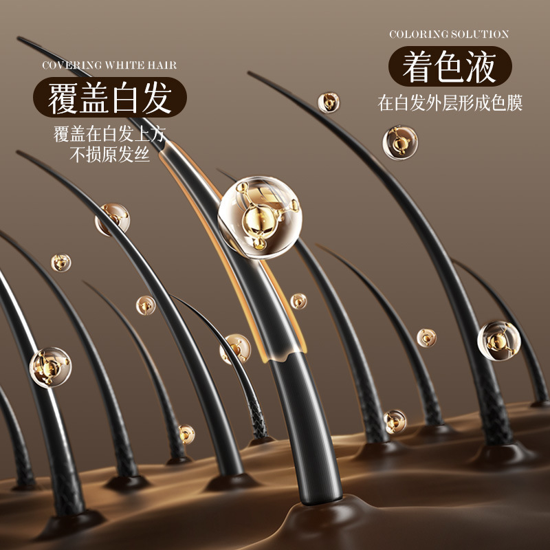 AOXO补色遮盖美发笔一次性临时补色快速遮盖白发不伤发美发棒正品