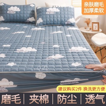 四季通用加厚磨毛夹棉床笠单件包防滑床罩床垫席梦思防尘保护套