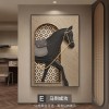 中古风玄关装饰画美拉德法式沙发背景墙挂画马到成功客厅落地壁画