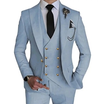 时尚男士西装三件套休闲精品单扣修身礼服婚礼套装主持人宴会西服