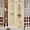 新中式客厅装饰画禅意茶室印花竹帘挂画书房背景卷轴书法荷花挂画