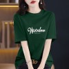 葡萄紫夏季新款字母印花纯棉短袖t恤时尚百搭休闲半袖宽松上衣潮