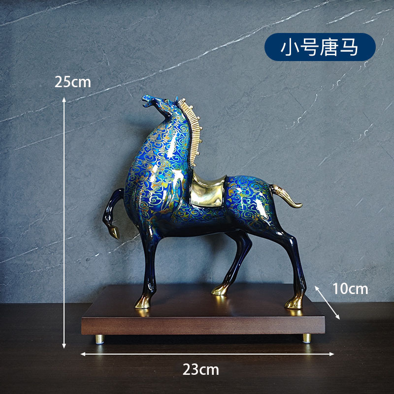 高档黄铜马到成功马摆件工艺品新中式客厅玄关办公室乔迁新居礼物