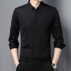 男士无痕桑蚕丝衬衫长袖免烫加绒保暖真丝休闲衬衣男批发休闲百搭
