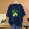 2026新款夏季纯棉短袖t恤女百搭柠檬印花时尚洋气宽松半袖上衣潮