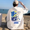 NASA纯棉短袖t恤男夏季潮牌新款大码宽松上衣青少年印花半袖情侣T