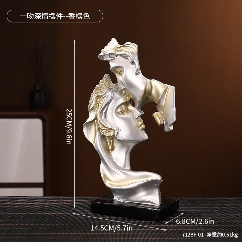 现代轻奢艺术摆件大全客厅书房电视柜办公室桌面装饰品树脂工艺品