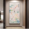 新中式荷花九鱼图玄关挂画入户正对门招财装饰画走廊过道高级壁画