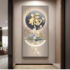 新中式荷花九鱼图玄关挂画入户正对门招财装饰画走廊过道高级壁画