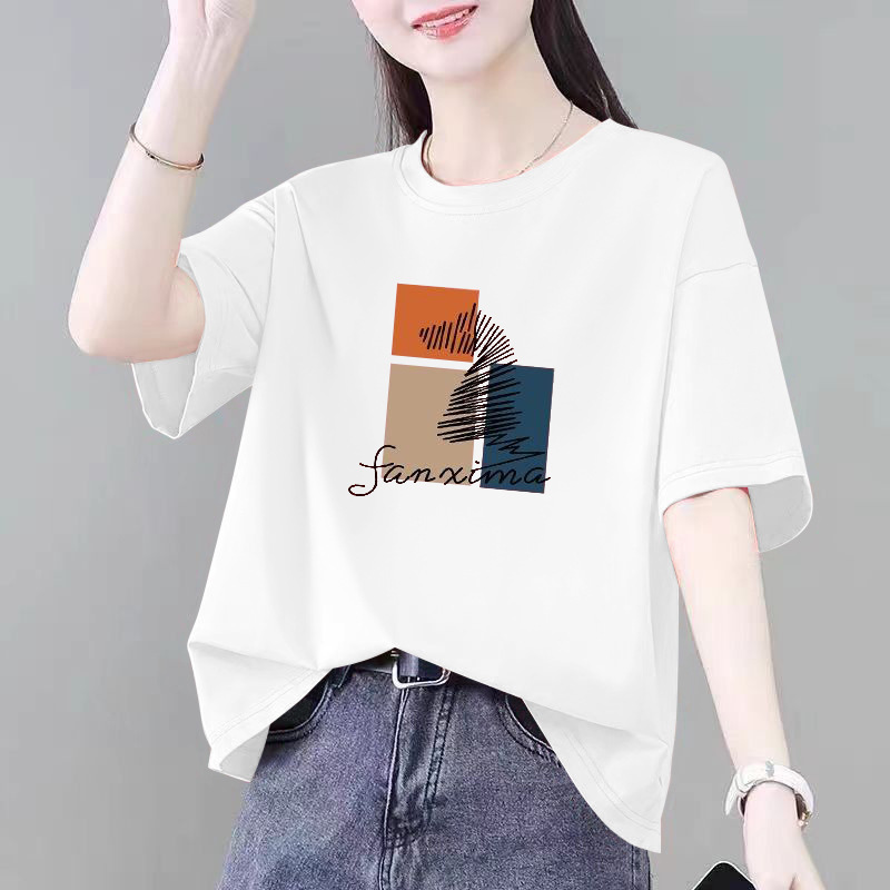 微胖大码显瘦纯棉短袖t恤女夏季新款宽松遮肚子半袖上衣女装体恤