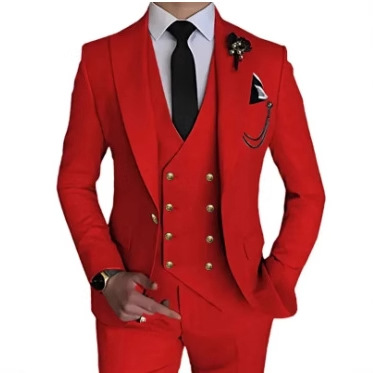 时尚男士西装三件套休闲精品单扣修身礼服婚礼套装主持人宴会西服