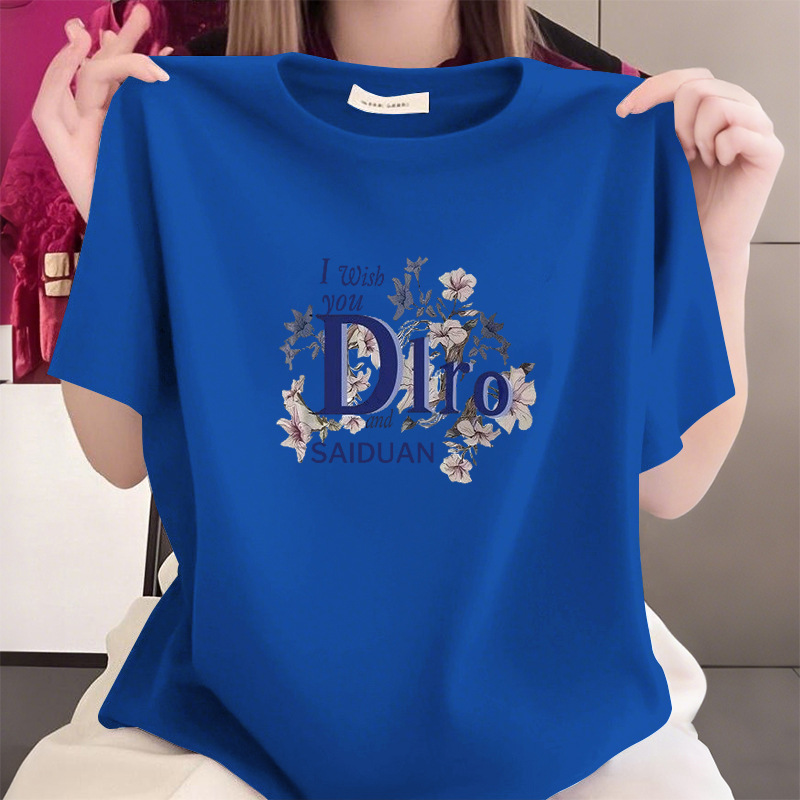 100%纯棉短袖t恤女夏季新款宽松大码遮肚子中长款复古透气半袖潮i
