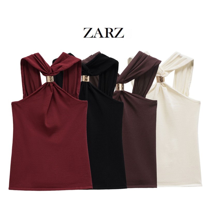 ZARZ 自制 欧美风 新款女装 经典 百搭洋气金色镶饰挂脖4938116