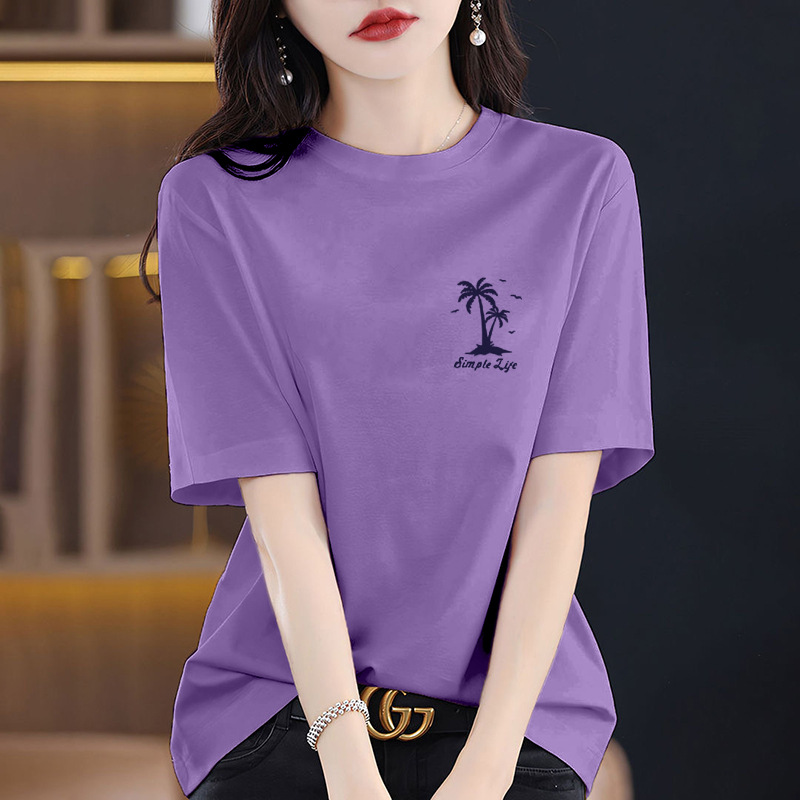 设计感纯棉短袖t恤女2026新款百搭休闲气质百搭夏季洋气半袖上衣