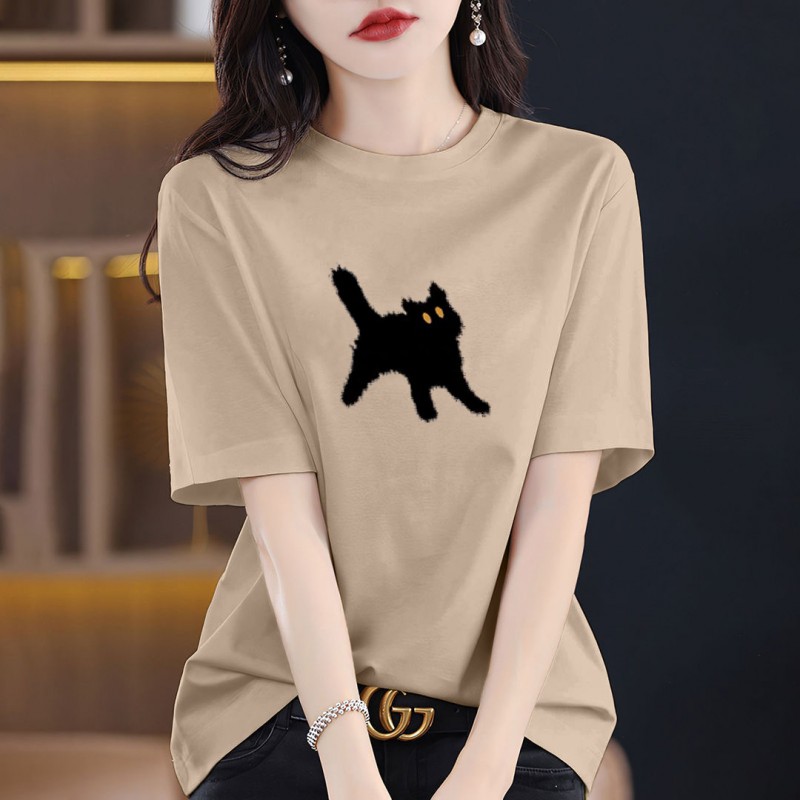 时尚彩T纯棉短袖大码女装2026新款宽松显瘦独特别致高级感上衣夏i