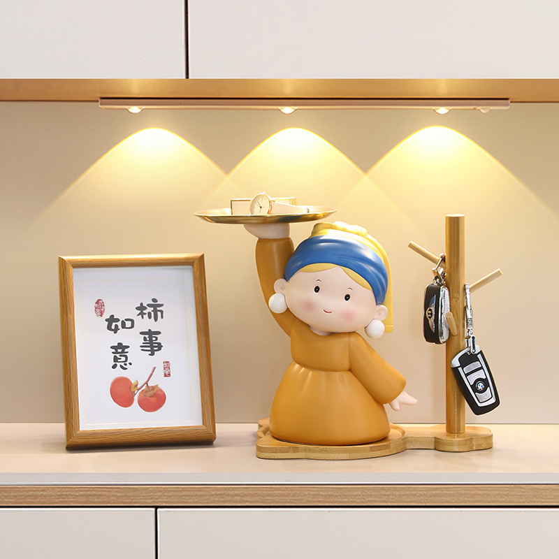 艺术家托盘摆件钥匙玄关收纳高档轻奢桌面摆件树脂工艺新年礼物品