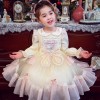 女童春装洛丽塔2026新款儿童娃娃领蛋糕公主裙小女孩网纱连衣裙子