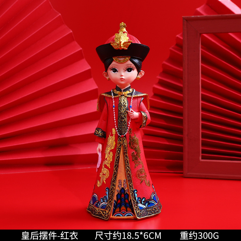宫廷风皇上皇后树脂摆件家居人物桌面婚庆装饰品旅游文创节日礼物