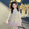 米米哈罗女童洛丽塔春装2026新款女童长袖蓬蓬裙女孩小生日礼服裙