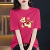红色小码印花纯棉短袖恤2026新款夏季女士大码本命年洋气小众上衣