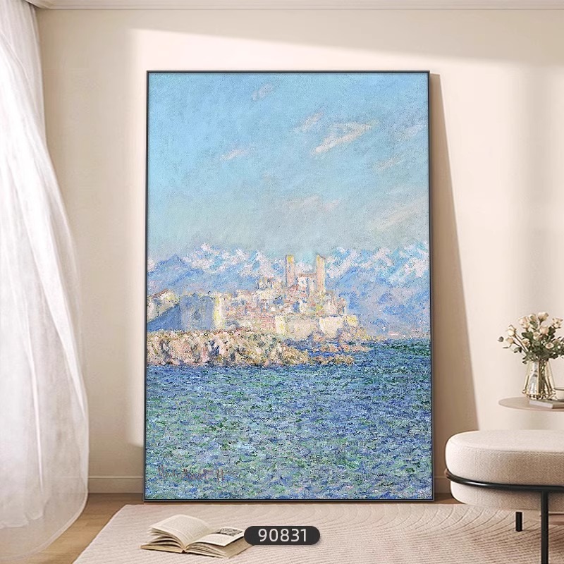 莫奈装饰画睡莲油画玄关挂画日出印象走廊过道壁画世界名画客厅画
