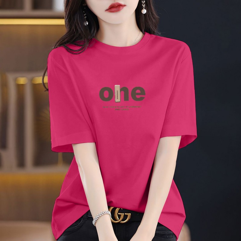 夏季葡萄紫纯棉短袖T恤女2026新款爆款时尚百搭减龄半袖上衣T恤潮