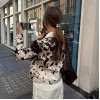 跨境欧美女装速卖通爆款翻领印花衬衣夹克外套休闲百搭