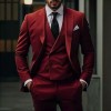 欧美男士外贸大码西装三件套2026新款新郎伴郎主持人宴会礼服西装