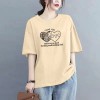 短袖恤女夏季新款时尚潮流百搭短袖宽松显瘦圆领纯棉休闲印花上衣