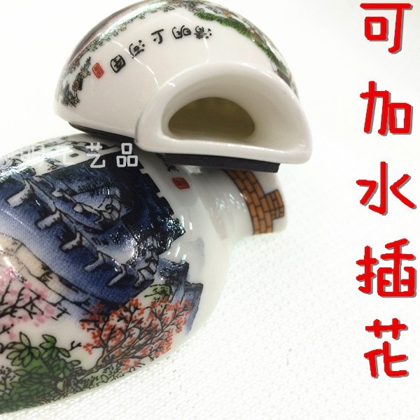 青花瓷花瓶陶瓷工艺品冰箱贴外贸创意磁铁仕女图中国特色商务礼品
