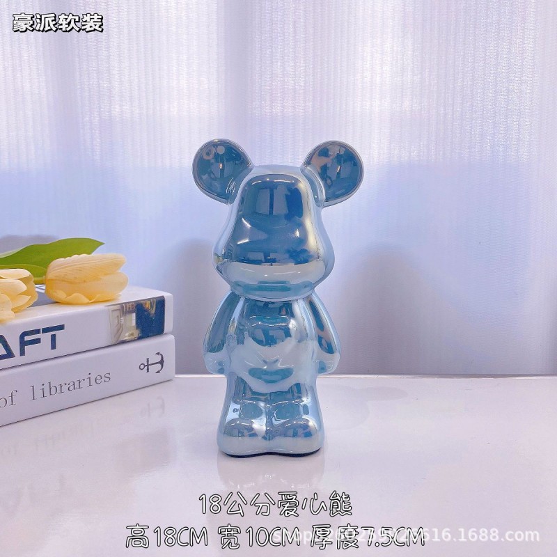 中式暴力熊摆件高档陶瓷客厅玄关电视柜酒柜存钱罐家居装饰品送礼