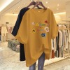 杏色纯棉短袖t恤女装2026新款夏季欧货大码体恤时尚减龄卡通上衣
