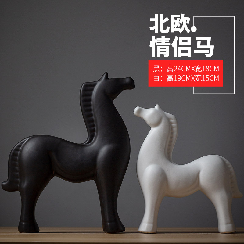景德镇陶瓷摆件北欧客厅电视柜酒柜玄关鹿装饰品创意摆设创意摆设