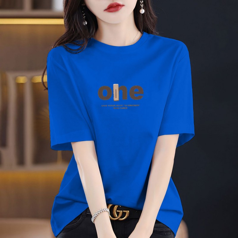 夏季葡萄紫纯棉短袖T恤女2026新款爆款时尚百搭减龄半袖上衣T恤潮