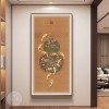 福禄葫芦挂画新中式入户玄关装饰画九鱼聚财图客厅正对门过道壁画