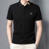跨境夏季POLO衫男装短袖男式马球衫翻领休闲纯色时尚刺绣仿棉T恤