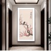 新中式荷花九鱼图玄关挂画入户正对门招财装饰画走廊过道高级壁画