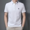 跨境夏季POLO衫男装短袖男式马球衫翻领休闲纯色时尚刺绣仿棉T恤