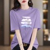 夏季新款重磅纯棉短袖t恤女2026是上海百搭印花款洋气显瘦上衣潮