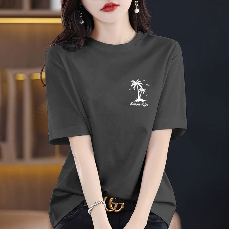 设计感纯棉短袖t恤女2026新款百搭休闲气质百搭夏季洋气半袖上衣