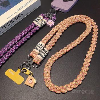 手机挂绳斜挎马尾辫编织绳ins户外手机背带女士长款出行旅游逛街