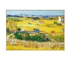 梵高丰收油画世界名画客厅沙发背景墙装饰画大气餐厅壁画三联挂画