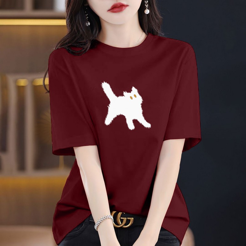 时尚彩T纯棉短袖大码女装2026新款宽松显瘦独特别致高级感上衣夏i