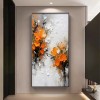 纯手绘油画橙心如意入户玄关装饰画大芬村感走廊过道肌理挂画