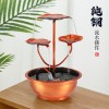 纯铜荷叶流水生财摆件室内客厅玄关水景桌面店铺创意风水轮景观